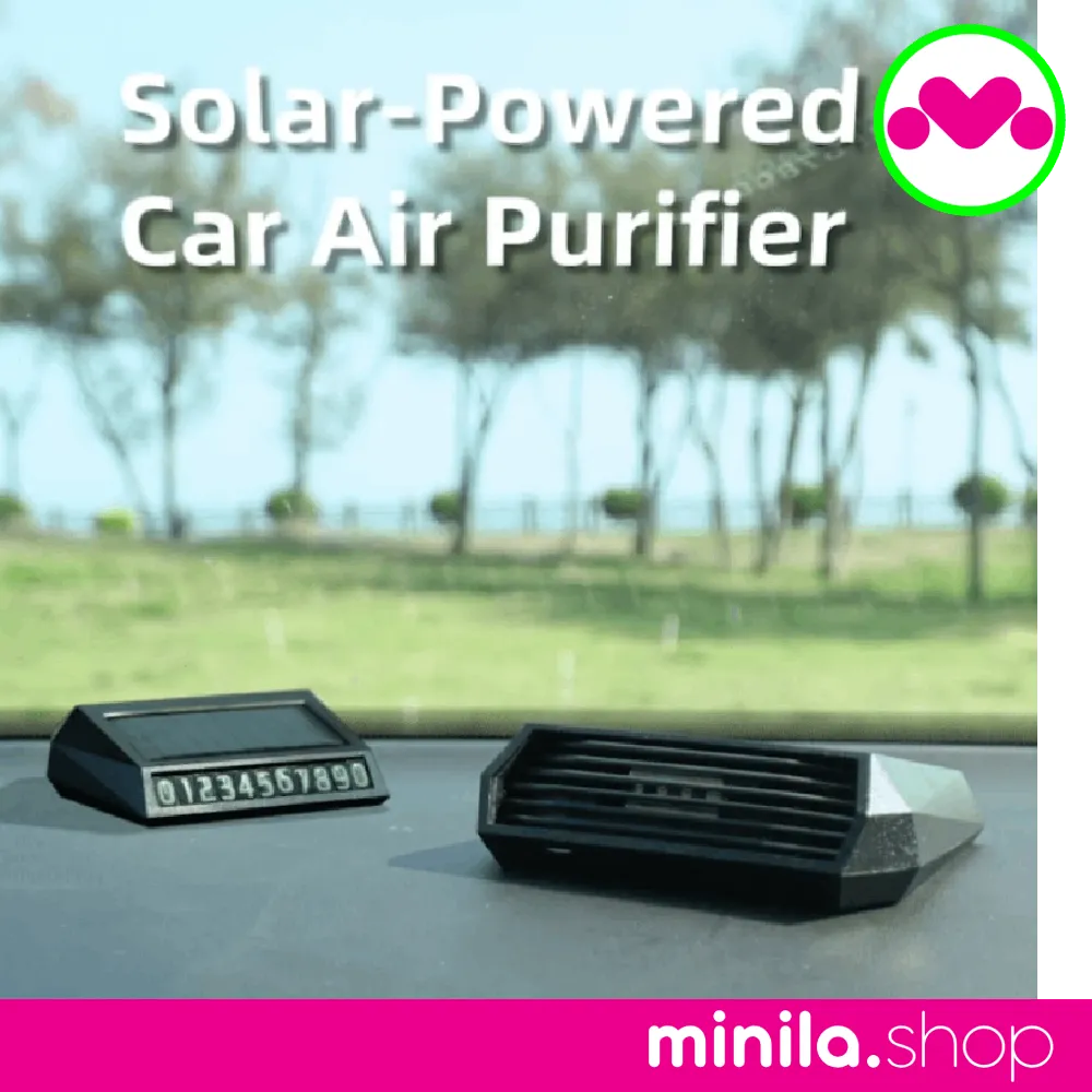 Solar powered car air purifier, automatic parking operation, effectively decomposes odors, sterilizes and disinfects, without the need for consumables. Solar panel, built-in lithium battery, fully charged with a range of 10-15 days